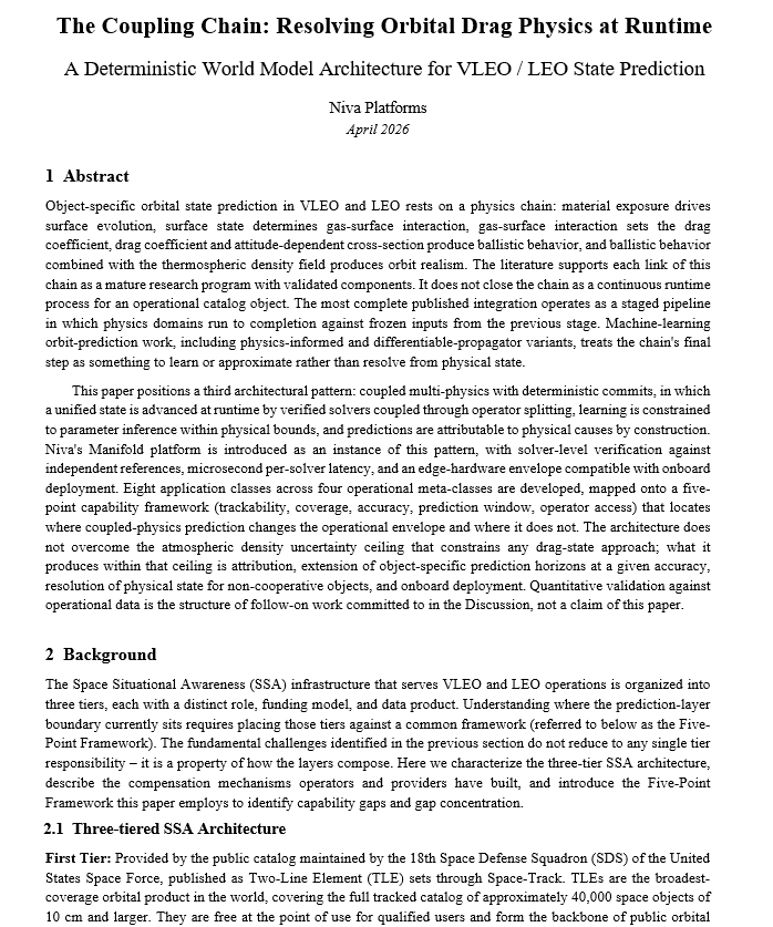 Cover of Research: Resolving Coupled Orbital Drag Physics at Runtime within a Deterministic World Model